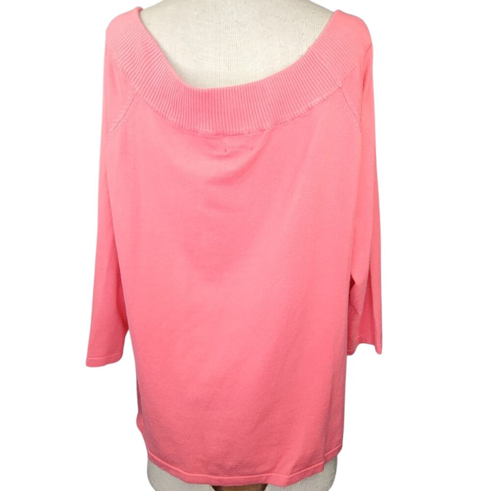 Pink Rhinestone Sweater Size 1X - Picture 2 of 4